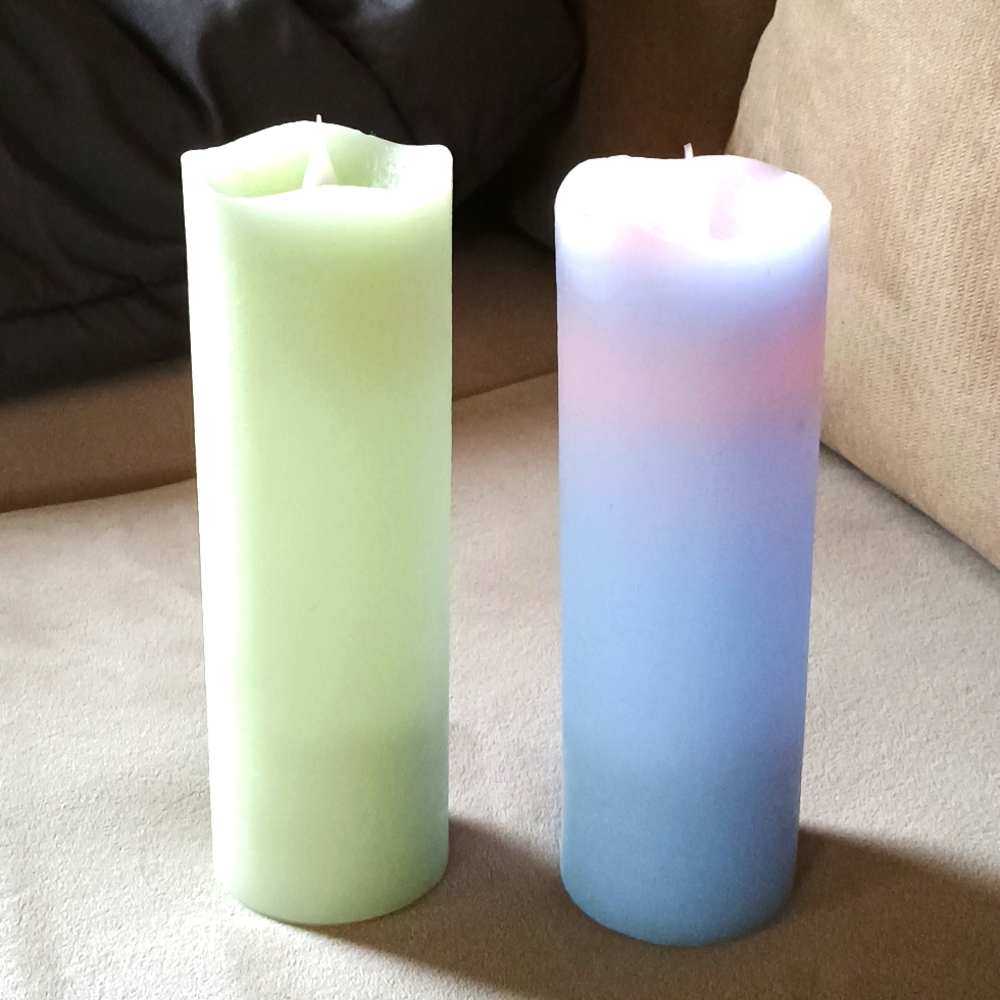 2 real wax flickering battery candles with timer.